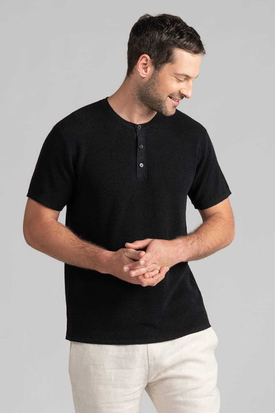 Mens Gilford Henley Tee - Blackberry