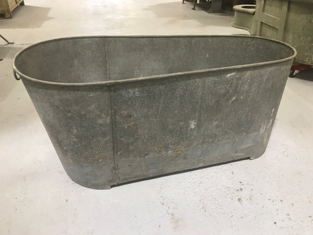 Vintage industrial French galvanized bath tub #2220 – Fossil Vintage