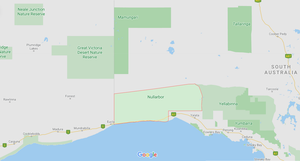 nullarbor google maps australia