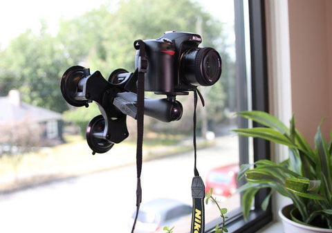 triple suction ram mount with camera dslr adapter