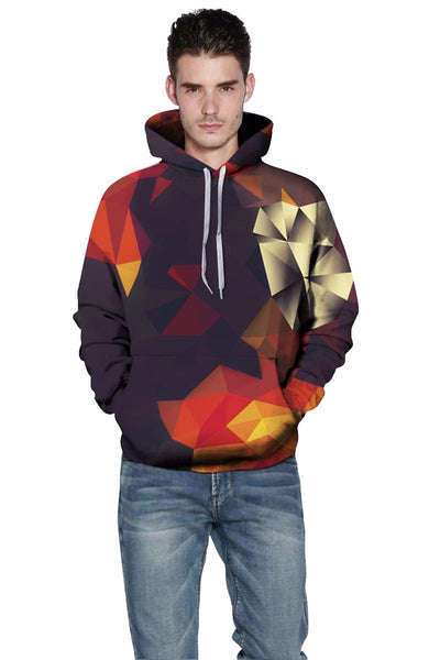 geometric print hoodie