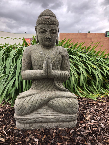 Balinese Greenstone Sitting Buddha Garden Statue – Bali Mystique