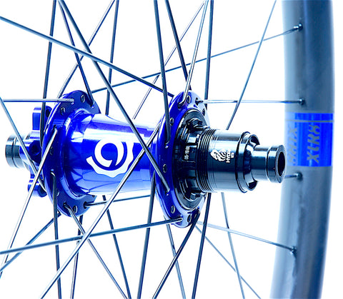 XLR8 Performance Bicycle Wheels Hplusson Industry 9 Hydra Blue on Flitex 35mm Rear