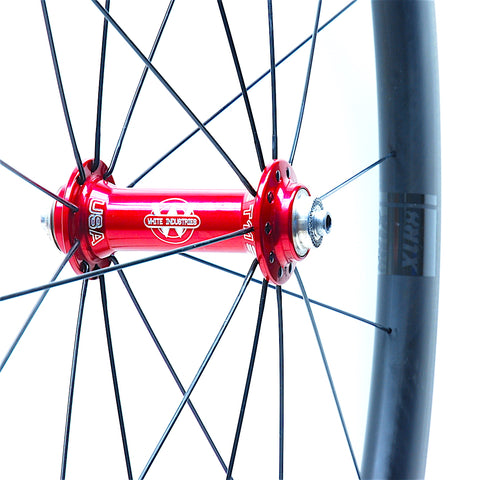 White industries T11 Red on Tailwind 4550 Front by XLR8 Performance Bicycle Wheels