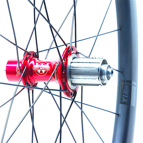 White industries T11 Red on Tailwind 4550 Rear by XLR8 Performance Bicycle Wheels