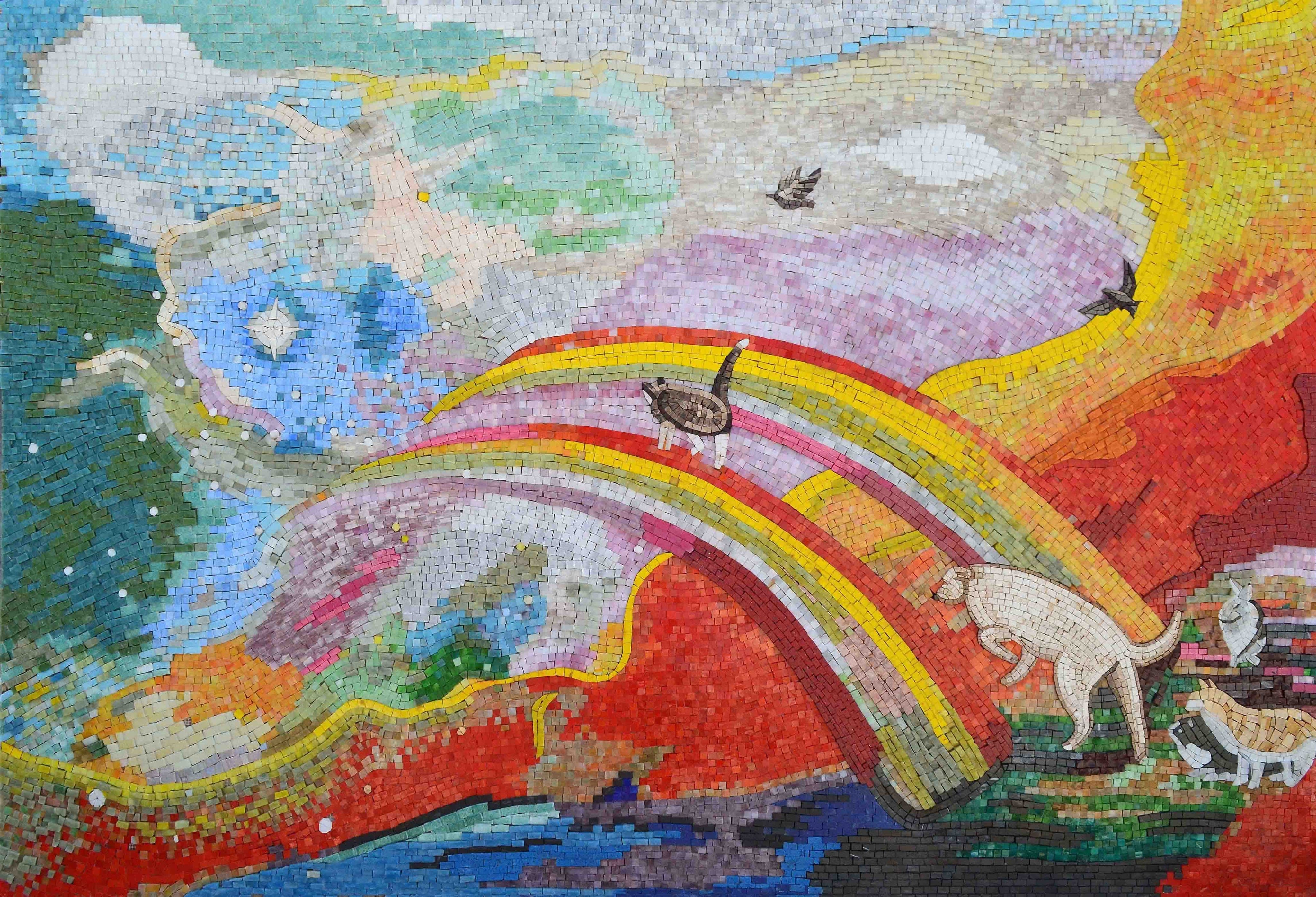 Fantasy Mosaic Art- The Rainbow Bridge | Animals | Mozaico