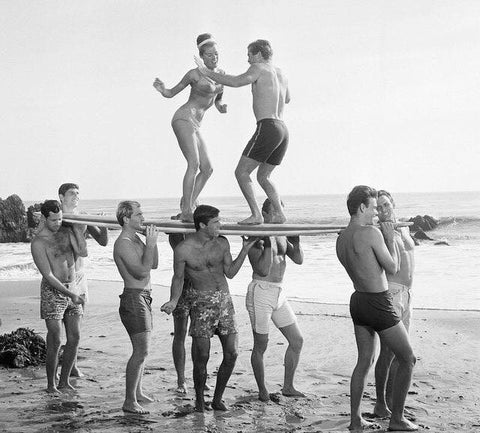 Splendette vintage inspired 1960s beach party swimwear retro surfboard 