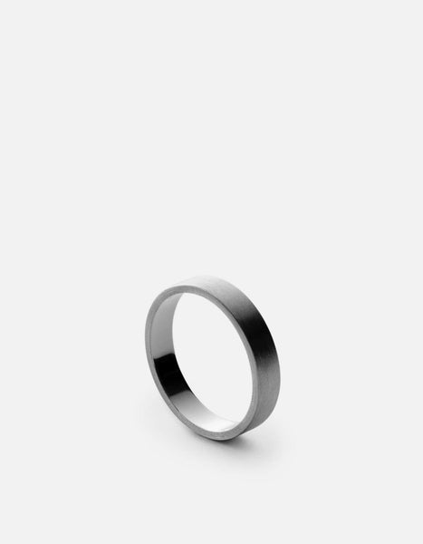 4mm Silver Band, Matte Silver