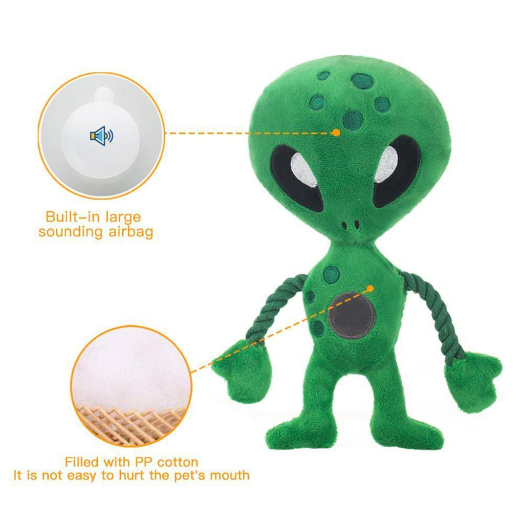 green alien dog toy