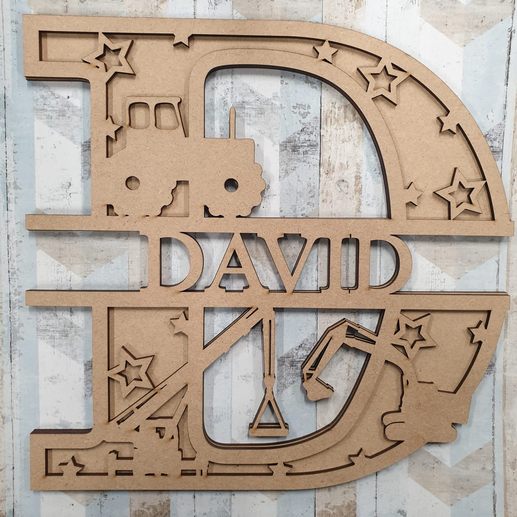 DL052 - MDF Crane Themed Layered Letter (without name)