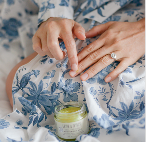 Seal the Deal Moisturizing Balm being used on rough cuticles