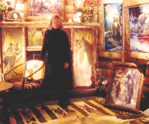 Marilynn Mason posing with some of her favorite pieces.