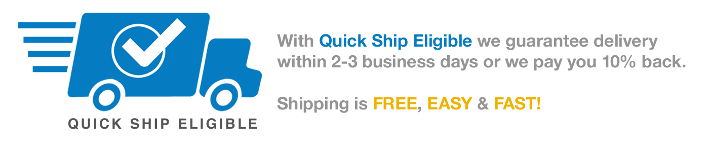 1. look for the quick ship eligible icon for eligible orders.
