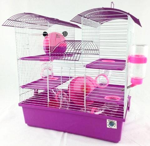 pink hamster cage