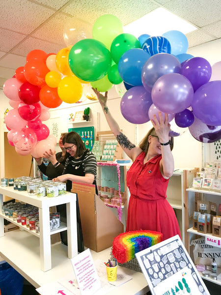 Charm Jewellery Launch Party Rainbow Balloon Arch