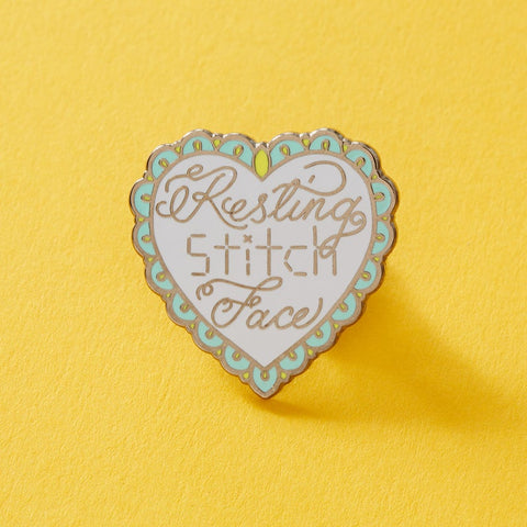 Resting Stitch Face Pin Badge by Punky Pins