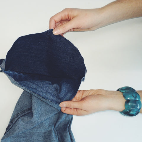 Denim Yoga Bag DIY Step 2