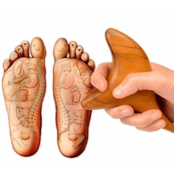 FeetyWeety Store handmade acupressure mahogany trident Shiatsu Foot Massager