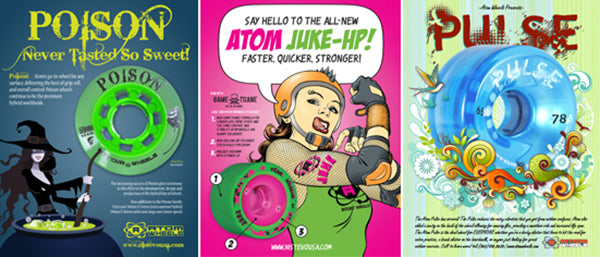 Atom Wheels - Poison, Juke & Pulse ads