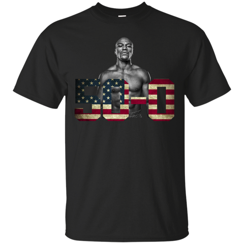 Best Floyd Mayweather 50 0 Undefeated T Shirt - teesdiys Black / Small Custom Ultra Cotton T-Shirt - teesdiys
