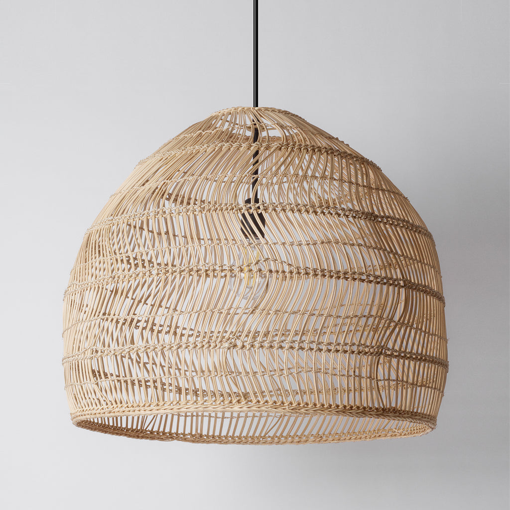 large rattan pendant