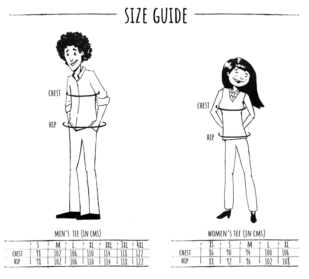 Zest N Zeal Size Chart