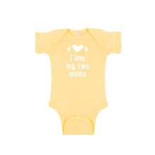 I love my two moms onesie - yellow - wee ones - soft and spun apparel