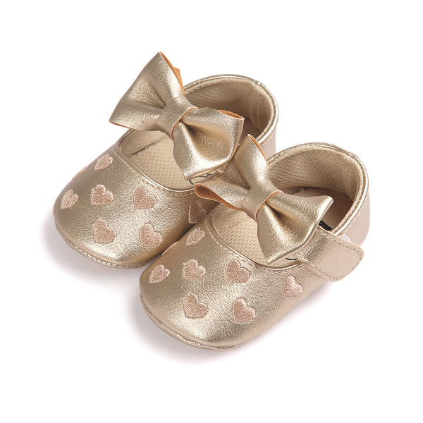 baby girl moccasins with bow