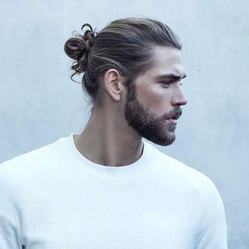 man bun undercut beard