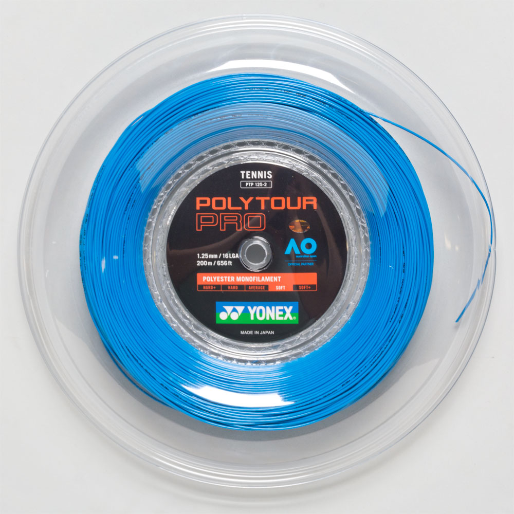 New 1.25mm Tennis String Blue Full 200m / 656ft Yonex Poly Tour Pro 16L Reel 