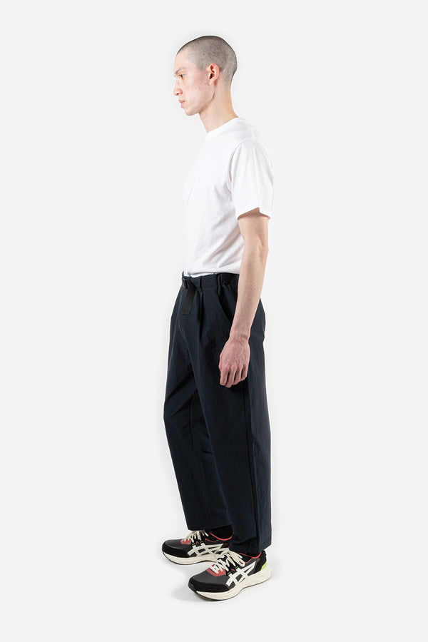 Goldwin One Tuck Tapered Stretch Twill Pants in Dark Navy