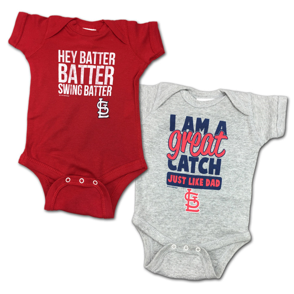 Cardinals &quot;Hey Batter&quot; Bodysuit 2 Pack – babyfans