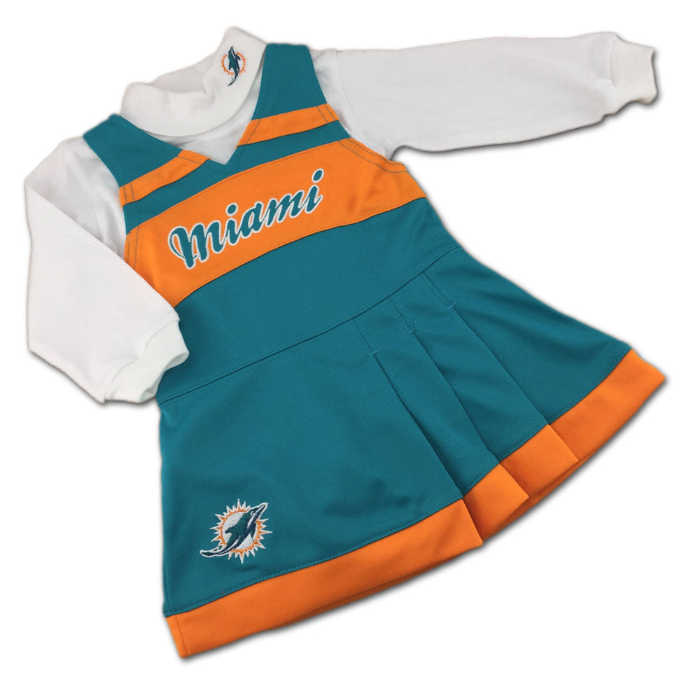 Girls Toddler Miami Dolphins Aqua Spirit Cheer Three-Piece