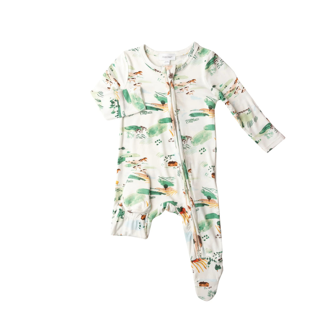 Scenic Farms Zipper Footie by Angel Dear