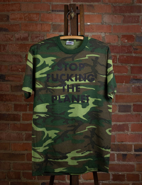 Stop Fucking The Planet T Shirt Camo Large – Black Shag Vintage