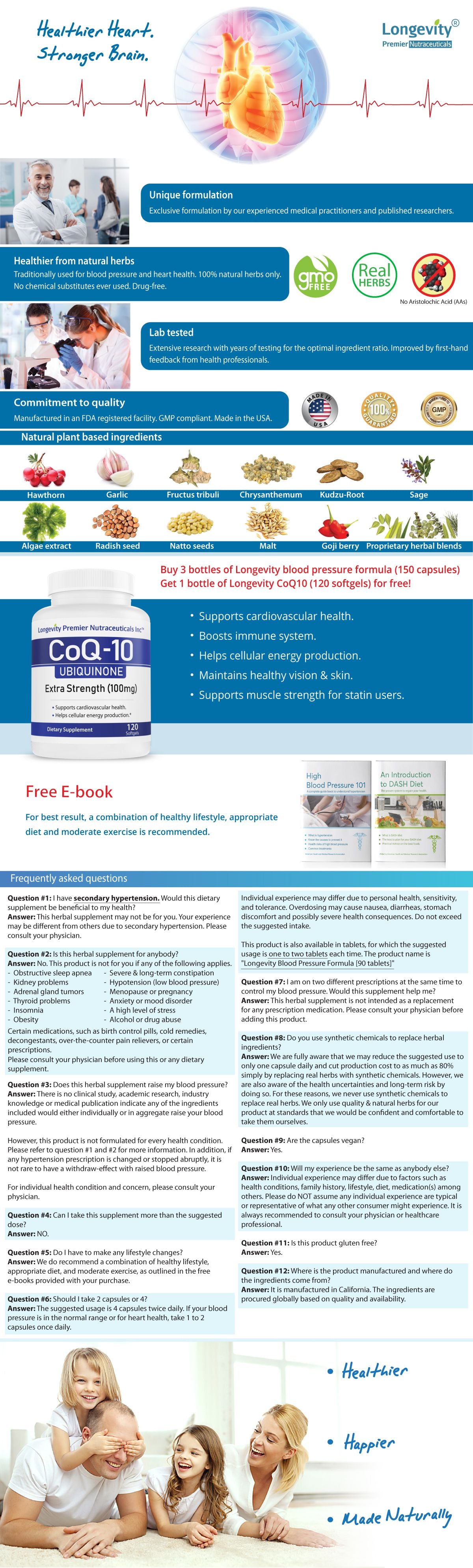 Longevity Blood Pressure Formula with CoQ10 value pack