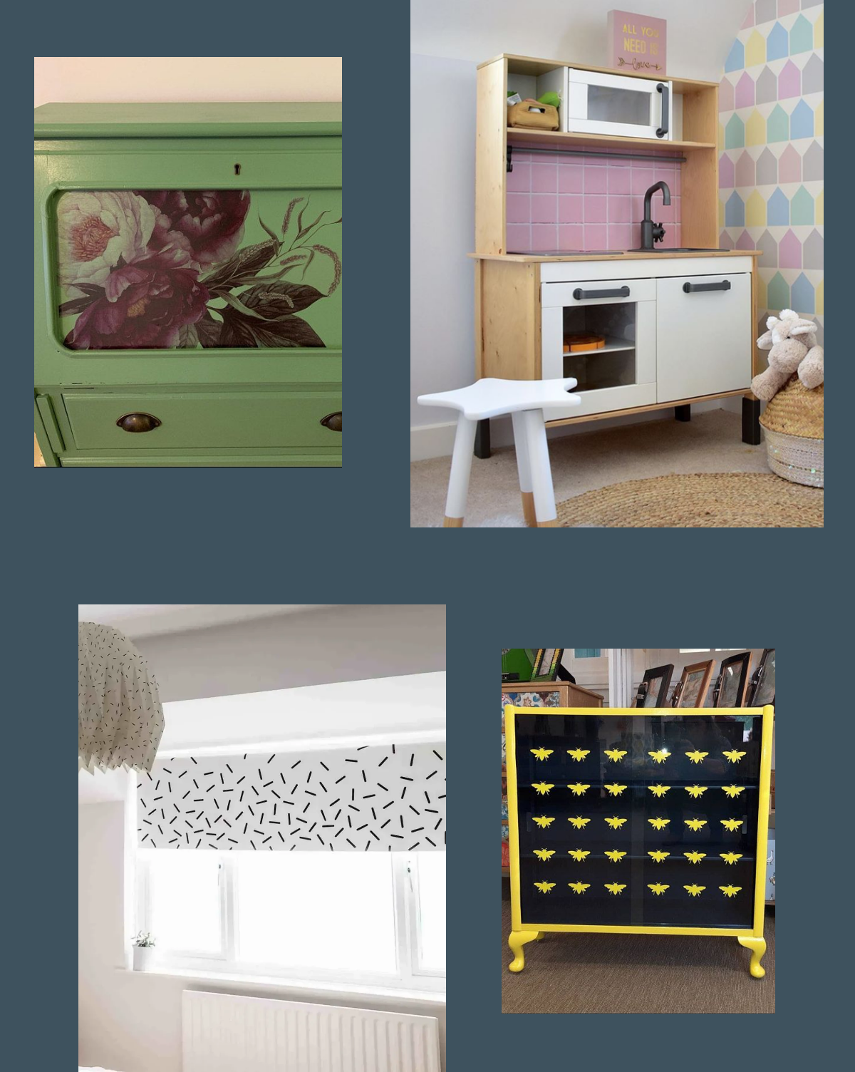 Furniture upcycling revamp using wall stickers
