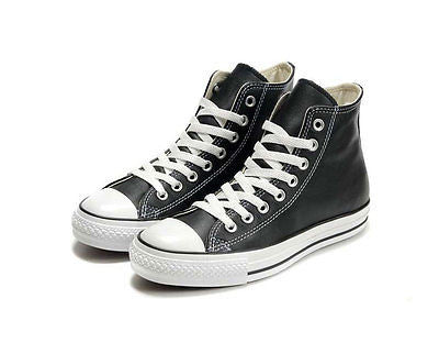 converse all star high black leather