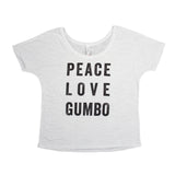 Peace Love Gumbo Flowy Tee