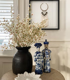 Blue and White Ceramic Chinese Emperor and Queen Set (Pair)
