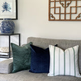 Green Ribbed Velvet Cushion