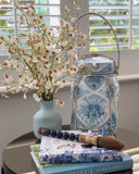 Organic Ceramic Sake Bottle (White and Duck Egg Blue)