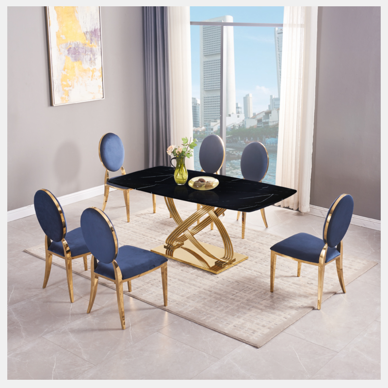 white and gold kitchen table