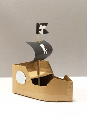 Here's a picture of the Jolly Josh, the pirate ship I made with my biggest boy.