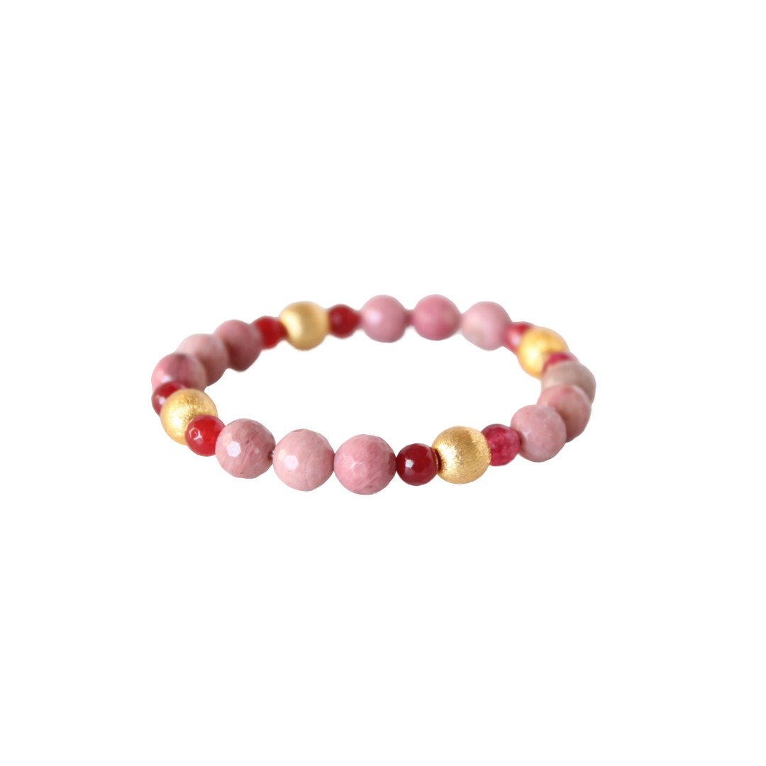 Blossom Bracelet, Pink and Cranberry