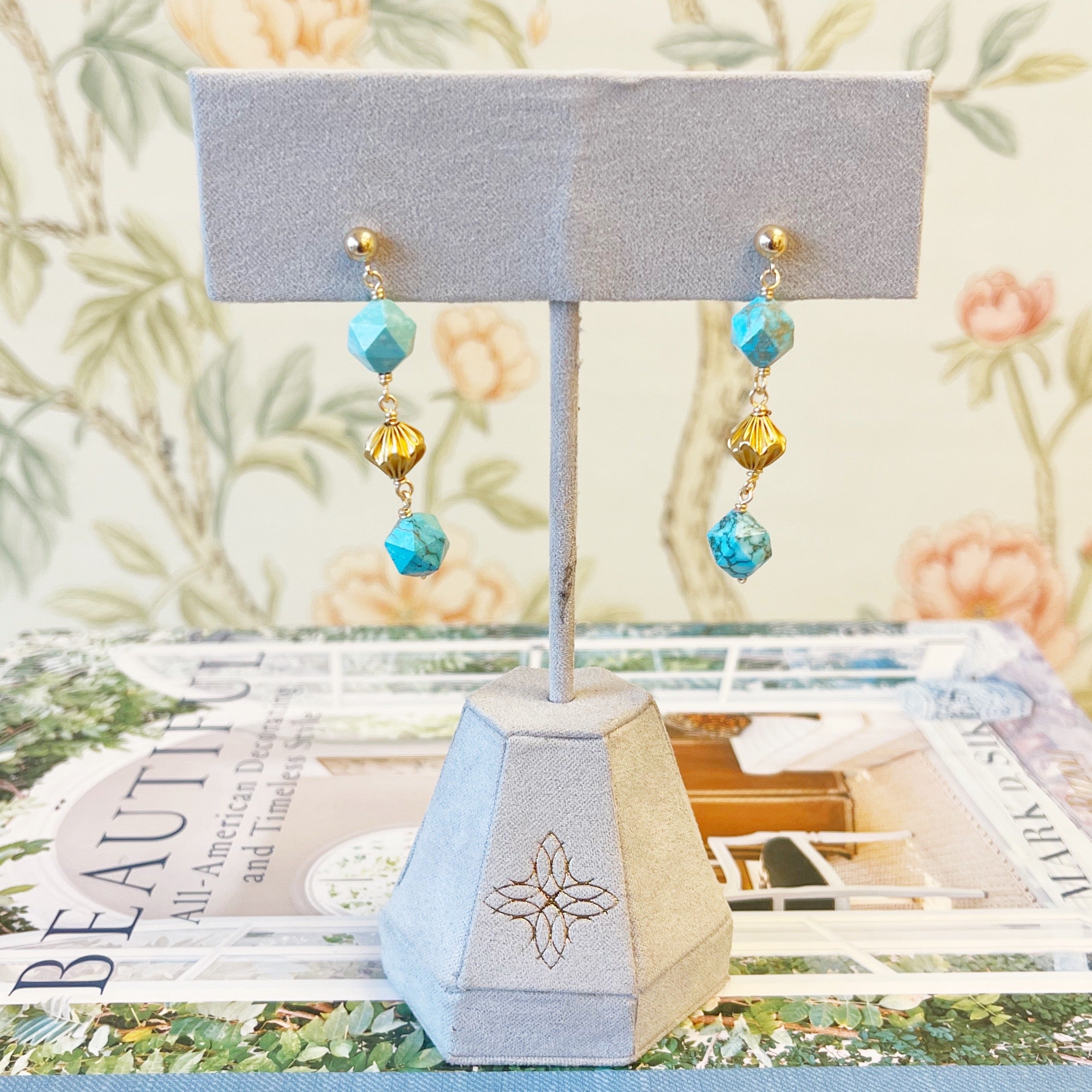 Alice Earring, Double, Turquoise