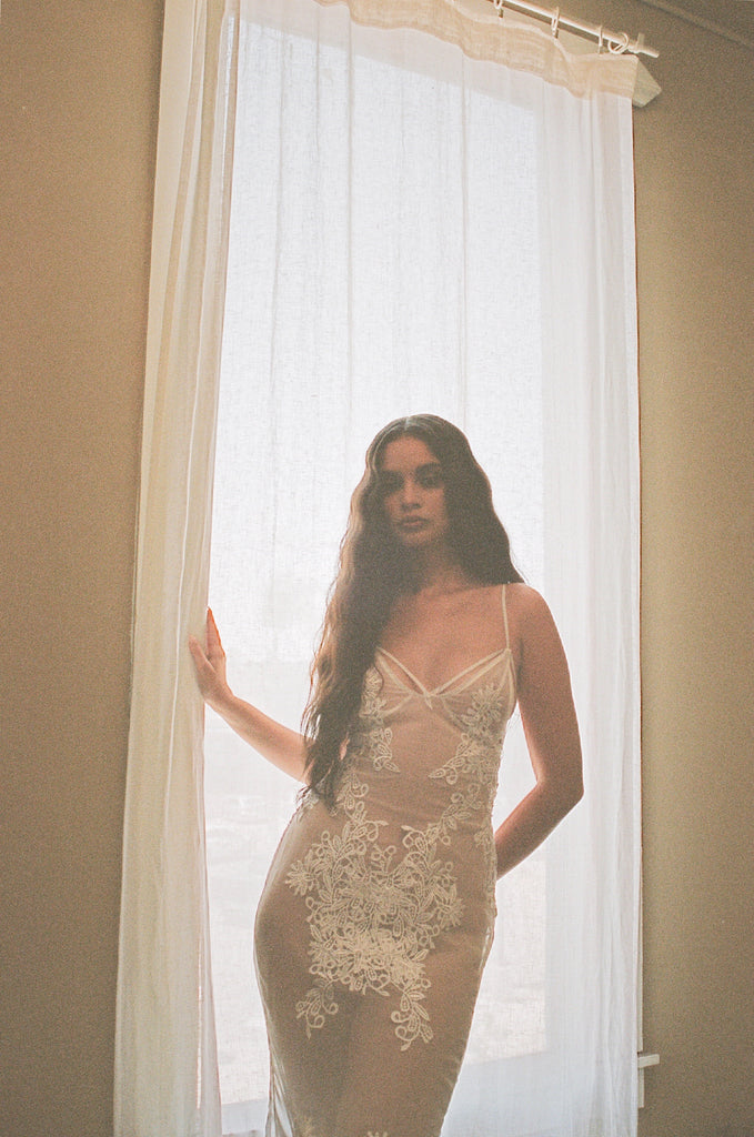 Sabrina Claudio wear the LNH Slip Dress for her music video "The Problem is You"