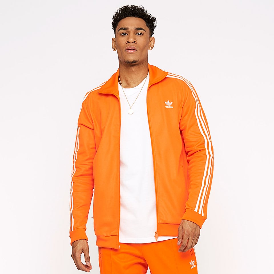 orange adidas tracksuit mens