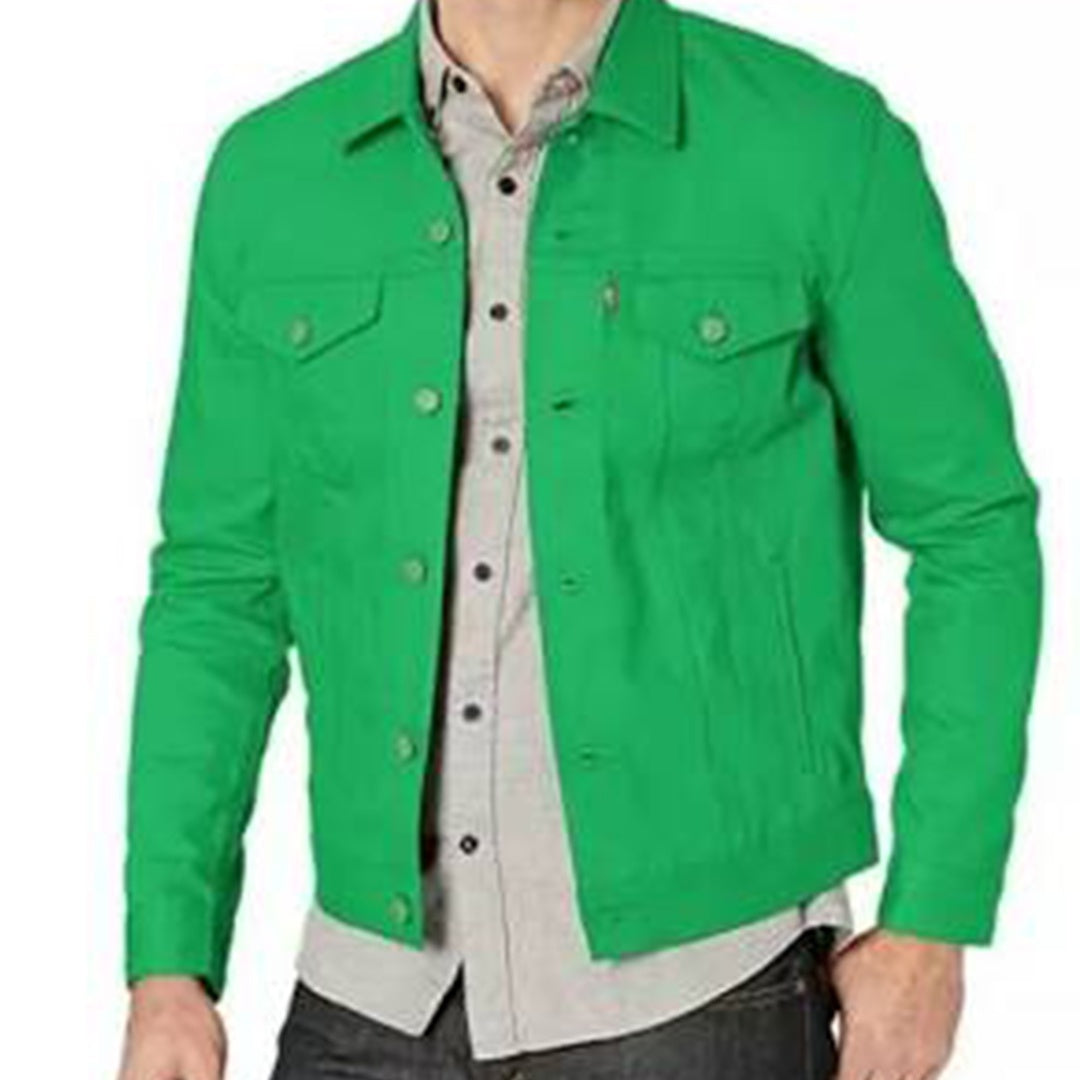 levis green denim shirt