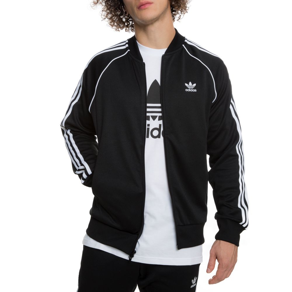 black and white adidas track suit